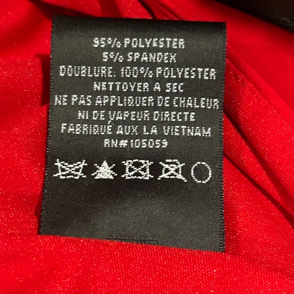 Xscape Long Over-The-Shoulder Dress With Long Slit in Red - Picture 10 of 10